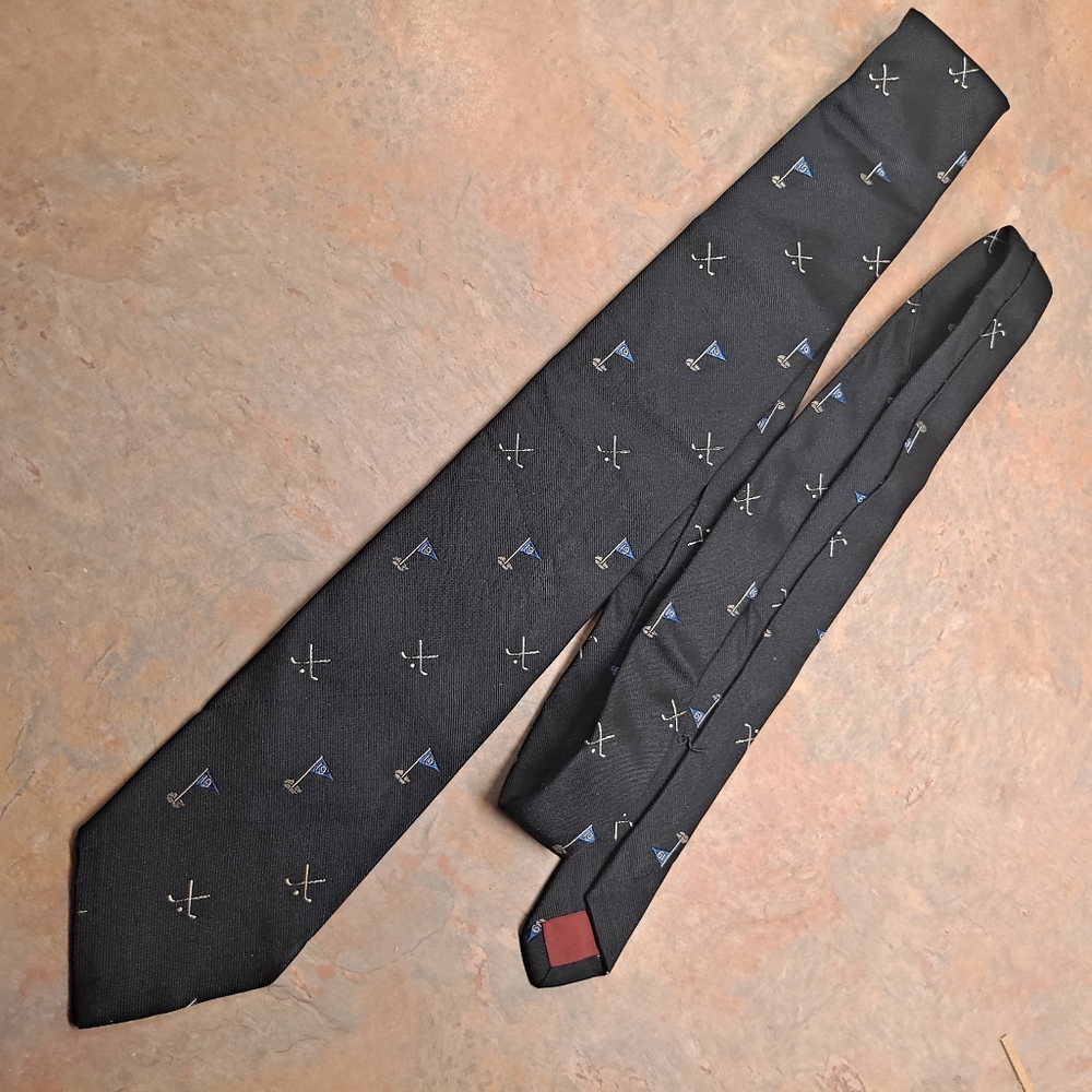Vintage Polo by Ralph Lauren Navy 19th Hole Golf Tie 55" X 3" - Picture 5 of 7